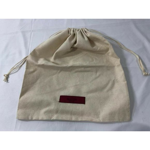 Valentino Dust Bag Storage Cover Pouch Drawstring Cream 13" X 12" - Picture 3 of 6